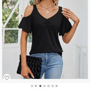 Womens cold shoulder v neck